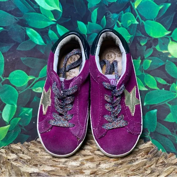 Golden goose suede metallic purple sneakers