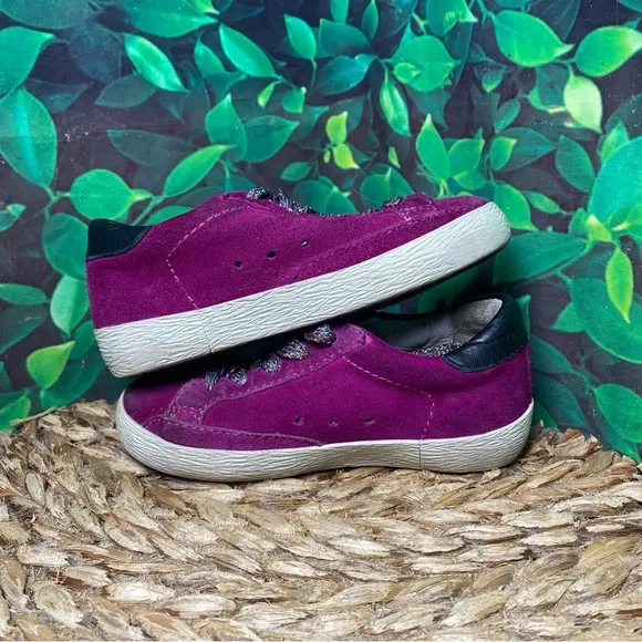 Golden goose suede metallic purple sneakers