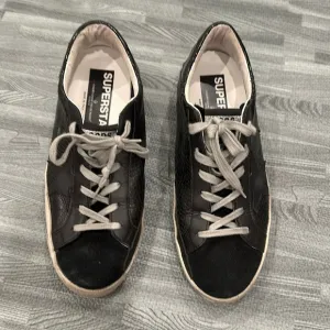 Golden Goose Superstar Black Python and Suede Sneakers, worn 4 times, size 10 W