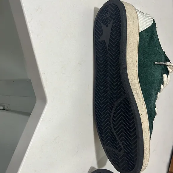 Golden Goose Women’s Ballstar Green Suede Sneakers