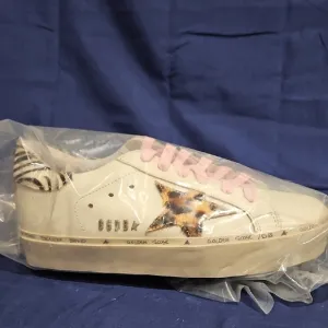 Golden Goose Women's Cream Sneakers with Animal Print Size 36 US 5.5