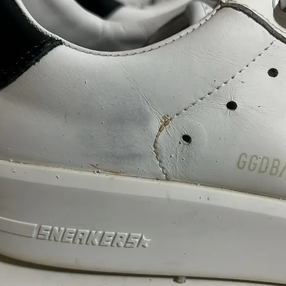 Golden Goose Women's White and Black Sneakers Size 44
