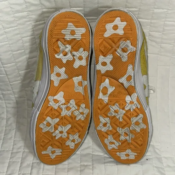 Golf Le Fleur x One Star Ox 'Solar Power' Yellow and White Suede Sneakers 10