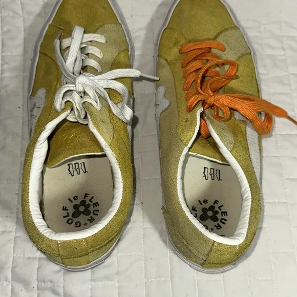 Golf Le Fleur x One Star Ox 'Solar Power' Yellow and White Suede Sneakers 10