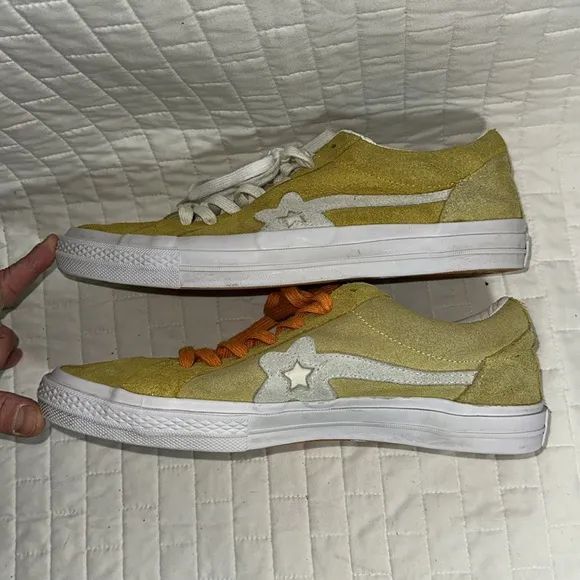 Golf Le Fleur x One Star Ox 'Solar Power' Yellow and White Suede Sneakers 10
