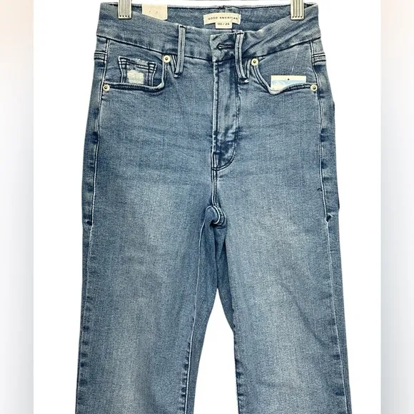 GOOD AMERICAN Good Straight Split Pocket Jeans