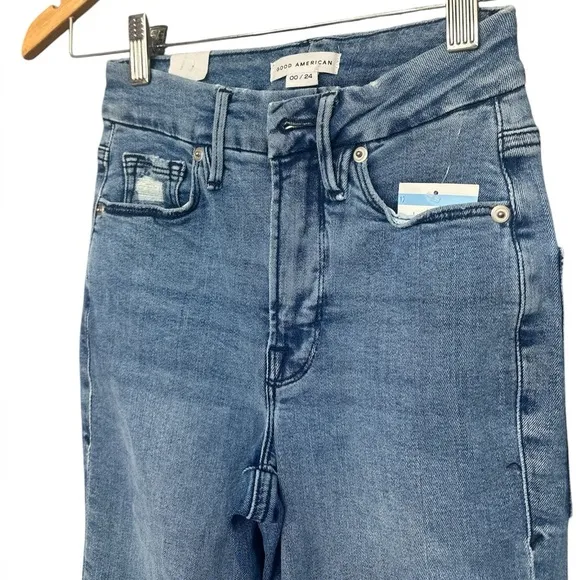 GOOD AMERICAN Good Straight Split Pocket Jeans