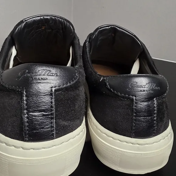 Good Man Brand Legacy Lo Top Men's 10 Black Suede/Vachetta Leather Trim Sneakers