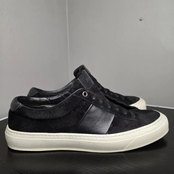 Good Man Brand Legacy Lo Top Men's 10 Black Suede/Vachetta Leather Trim Sneakers
