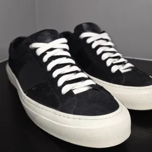 Good Man Brand Legacy Lo Top Men's 10 Black Suede/Vachetta Leather Trim Sneakers