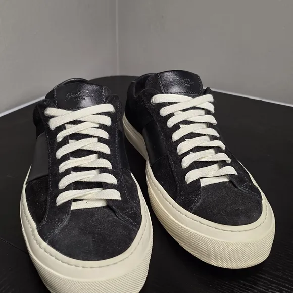 Good Man Brand Legacy Lo Top Men's 10 Black Suede/Vachetta Leather Trim Sneakers