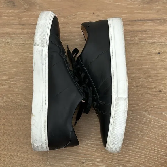 GREATS Men’s Royal Sneaker Black White Italian Leather Casual Shoes Size 11