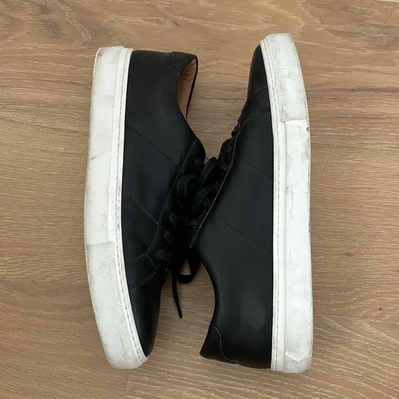 GREATS Men’s Royal Sneaker Black White Italian Leather Casual Shoes Size 11