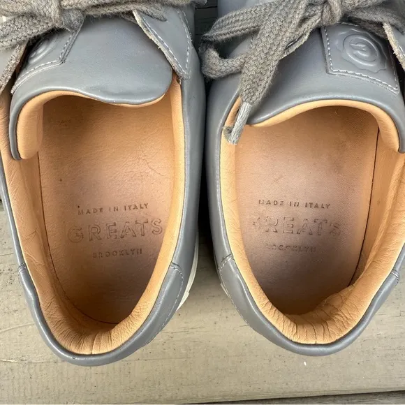 GREATS Royale Gray Leather Sneakers size 13