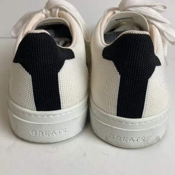 Greats The Royale Knit White Navy Sneakers Shoes 13 Preppy Academia Tenniscore