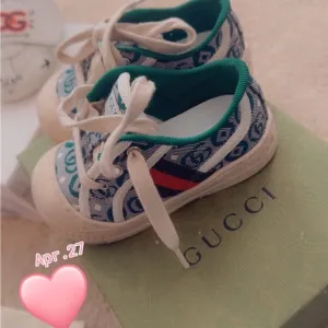 Gucci Blue and Green Baby Walker Shoes