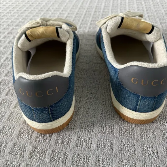 Gucci Men's Blue Denim Screener Sneakers
