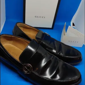 GUCCI Men’s Loafer Shoes Made in Italy  Size 7 US  233506 GG logo shoes