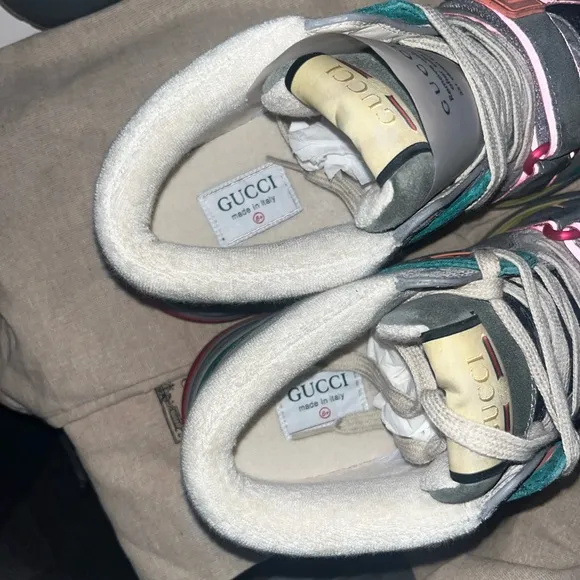 Gucci Ultra Pace Mid Teal Suede Sneakers