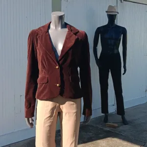 GUESS JEANS AUTHENTIC LADIES PURE COTTON VELVET LUX BLAZER (WINE)