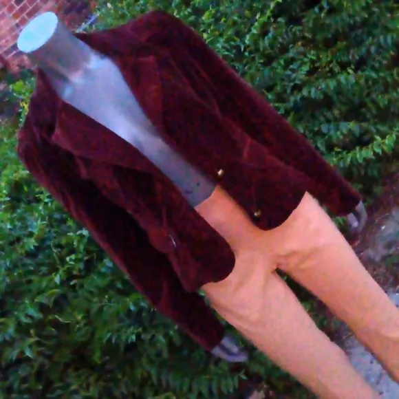 GUESS JEANS AUTHENTIC LADIES PURE COTTON VELVET LUX BLAZER (WINE)