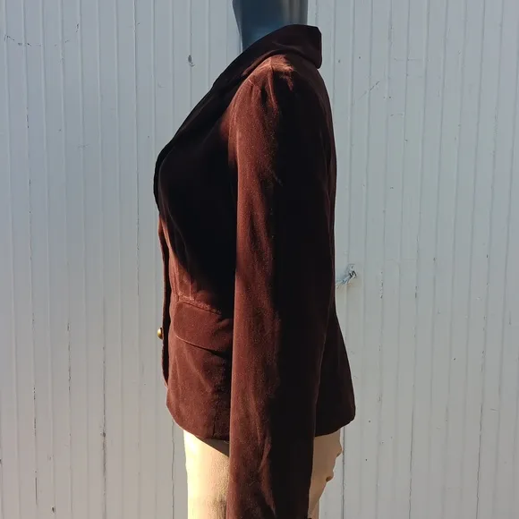 GUESS JEANS AUTHENTIC LADIES PURE COTTON VELVET LUX BLAZER (WINE)