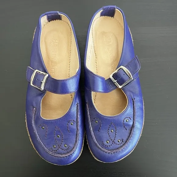 Haflinger Women's Mule Mary Jane Slip On Shoes Sandals Size 38/US 7.5 Purple
