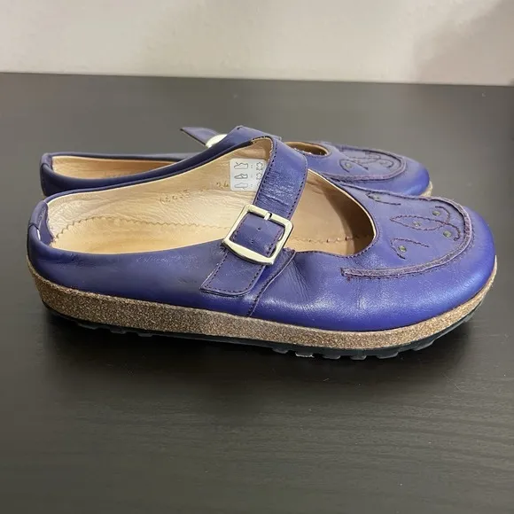 Haflinger Women's Mule Mary Jane Slip On Shoes Sandals Size 38/US 7.5 Purple