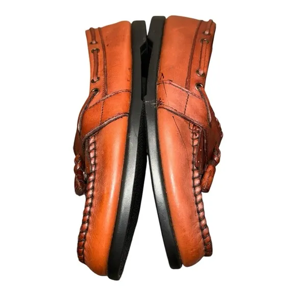 Harbor Tack | Men’s Tassel Slip-On Shoes – Brown Leather, Size 9.5, LeatherNew