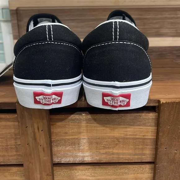 Hard to Find Vans Black and White Glow Skull Slip-On Canvas Shoes