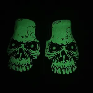 Hard to Find Vans Black and White Glow Skull Slip-On Canvas Shoes