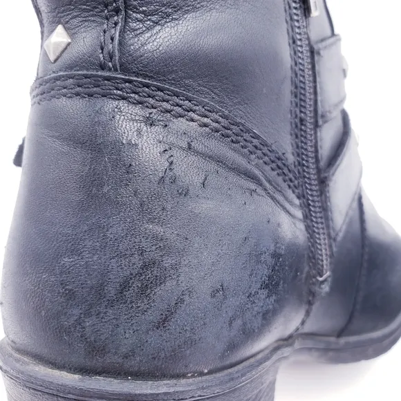 Harley Davidson Abney Waterproof Riding Boots Black Leather Ankle Bootie Size 10