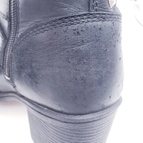 Harley Davidson Abney Waterproof Riding Boots Black Leather Ankle Bootie Size 10