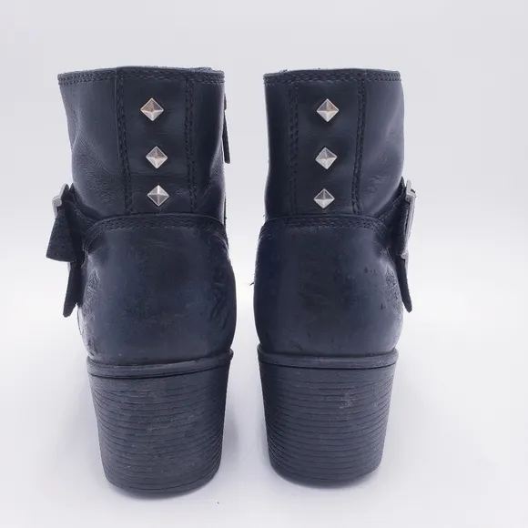 Harley Davidson Abney Waterproof Riding Boots Black Leather Ankle Bootie Size 10