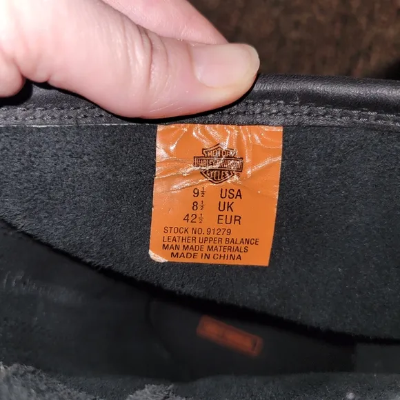 Harley Davidson Steel Toe Black Leather Buckle Boots Mens 9.5