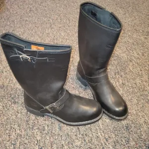 Harley Davidson Steel Toe Black Leather Buckle Boots Mens 9.5