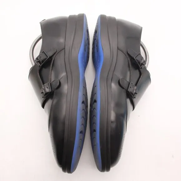 HARRYS of LONDON Double Monk Strap Men's EU 44 Black Leather Wingtip Shoes Italy