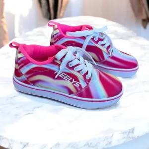 Heelys Youth Size 2 Rainbow Tie-Dye Sneaker Skates Shoes With Wheels