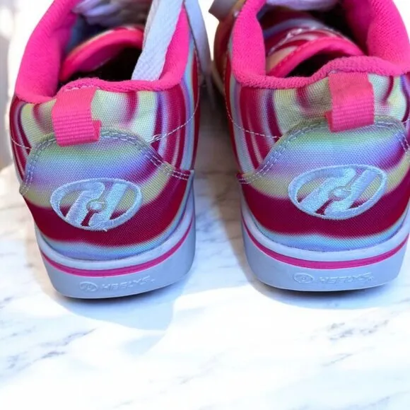 Heelys Youth Size 2 Rainbow Tie-Dye Sneaker Skates Shoes With Wheels