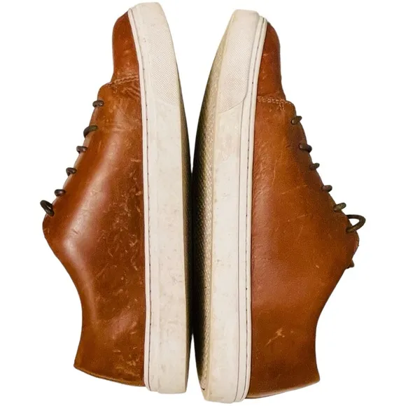 HELM The Xander Fashion Sneakers Brown Leather Shoes Size 10M