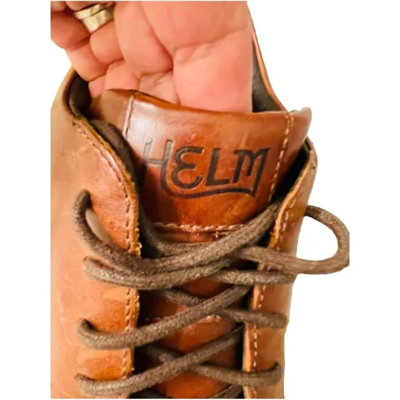 HELM The Xander Fashion Sneakers Brown Leather Shoes Size 10M