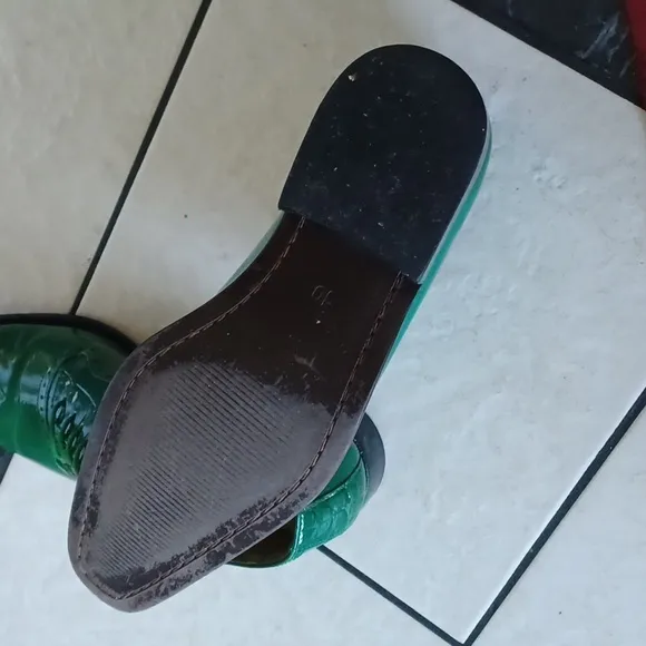 Henley Genuine Leather Green Oxford Style Dress Shoes