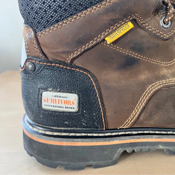 Herman Survivors Professional Men's Dozier Waterproof 8&quot; Steel Toe Work Boots 10