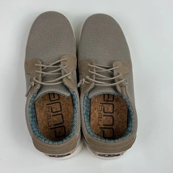 Het Dude Men's Tan Taupe Casual loafer Shoes Size 8 Lace up design Slip on