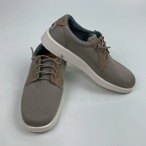 Het Dude Men's Tan Taupe Casual loafer Shoes Size 8 Lace up design Slip on