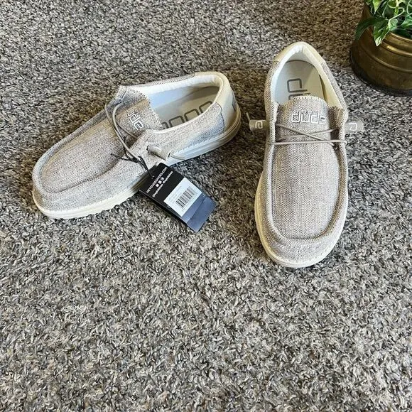 Hey Dude Men's Wally Woven Casual Loafer Shoes 110390500 Beige Fabric US 8