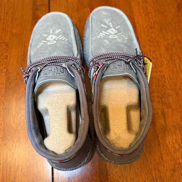 Hey Dude NWT Wendy Iris Festival Aztec Band Grey Women's Size 9 Slip On Shoes