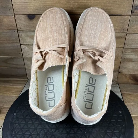 Hey Dude Women's Shoe Size US 9 Wendy Sparkling Rose Gold Slip On Casual Shoes