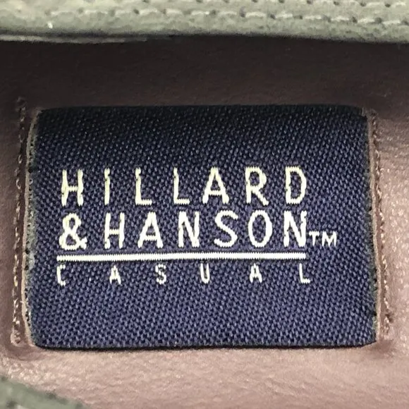 Hillard &amp; Hanson Casual Gray Leather Square-Toe Slip-On Shoes Size 5½M NWOT