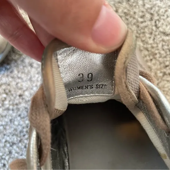 HOGAN Beige Suede Sneakers With Metallic Accents Women’s Size 39